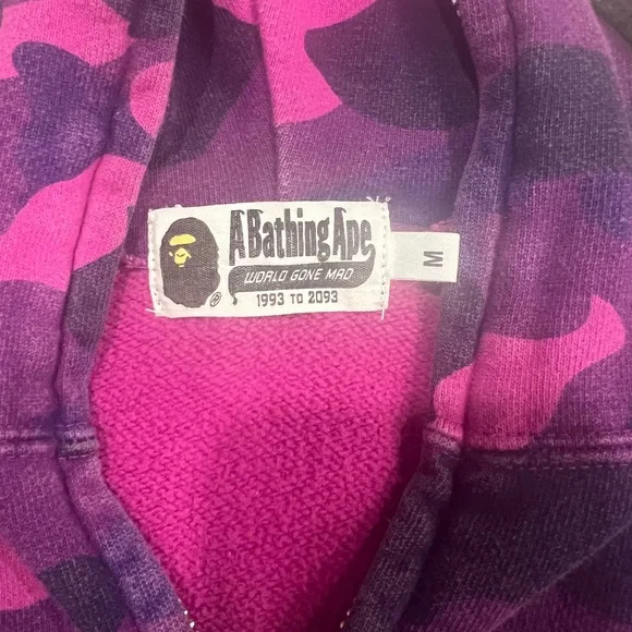 BAPE Purple zip up sweater